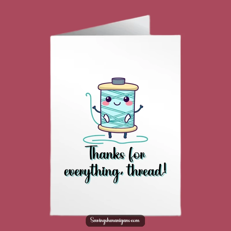 Free Printable Thank You Card: Spool Gratitude, Funny Downloadable Gift of Thanks