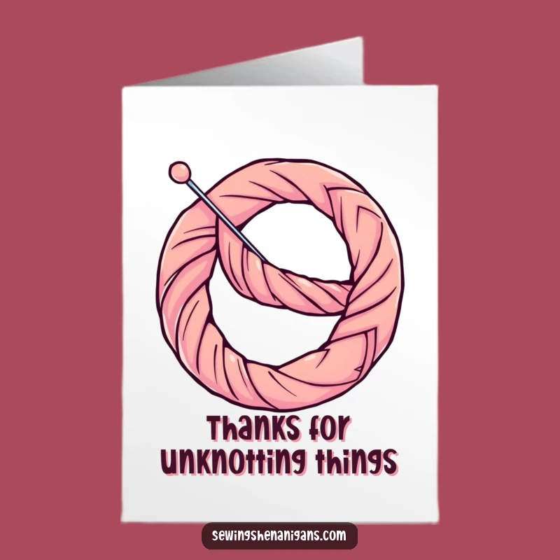 Free Printable Thank You Card: Funny Pretzel Needle & Thread, Unique Downloadable Gift