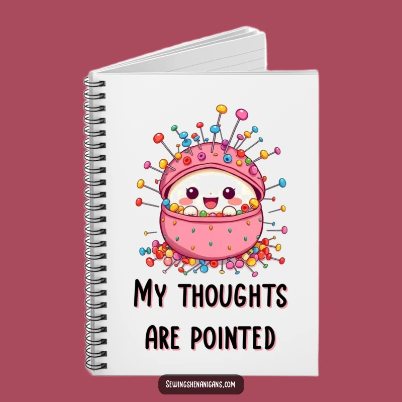 Funny Pincushion Notebook: Cute Sewing Journal Gift for Crafters Jotting Ideas with Colorful Pins
