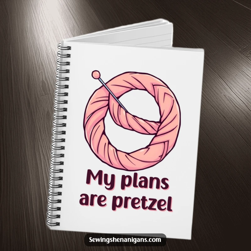 Funny Notebook: A determined thread bends a needle into a pretzel, inspiring funny thoughts and sewing ideas.