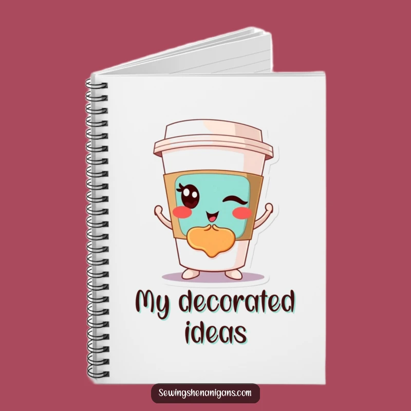 Funny Winking Coffee Cup Notebook: Jot Down Ideas with Cool Flair