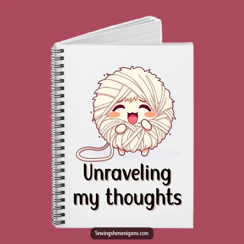 Funny Unraveling Yarn Ball Notebook - Jot Down Ideas Creatively