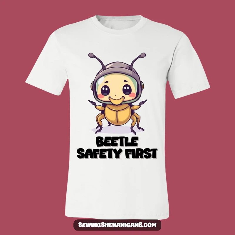 Funny Thimble Helmet Beetle T-Shirt - Comical Insect Apparel