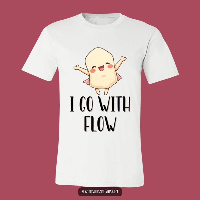 Funny Fabric Scrap T-Shirt: Happy Fluttering Character for a Hilarious Gift