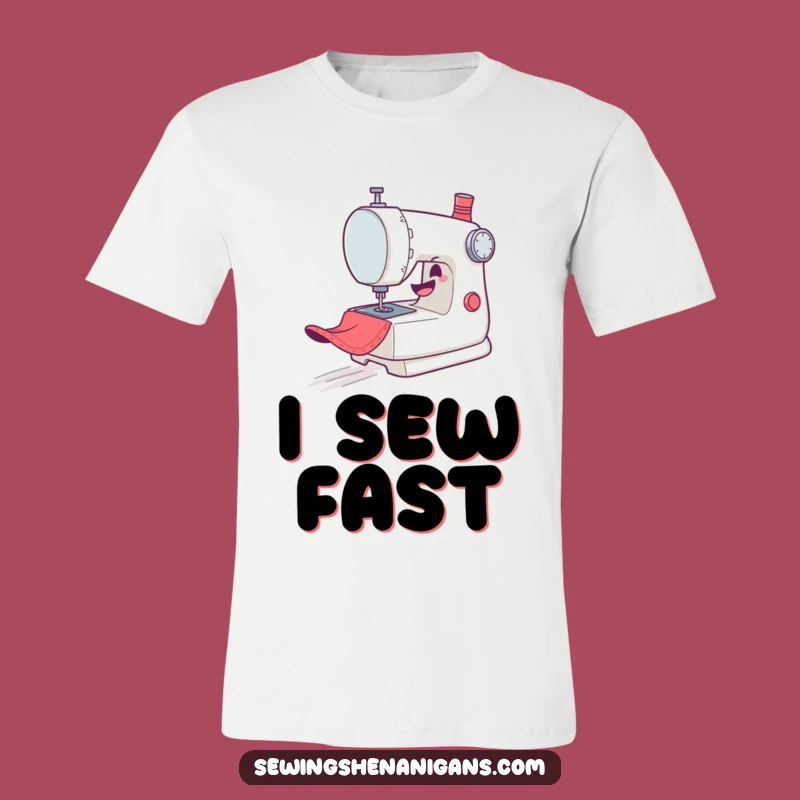 Funny Sewing Machine T-Shirt: Mischievous Zoom & Crafting Fun Design