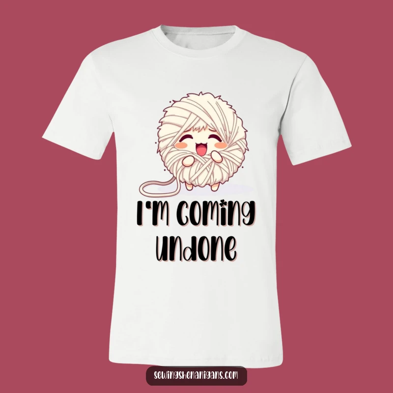 Funny Unraveling Yarn Ball T-Shirt - Comical Crafter Apparel