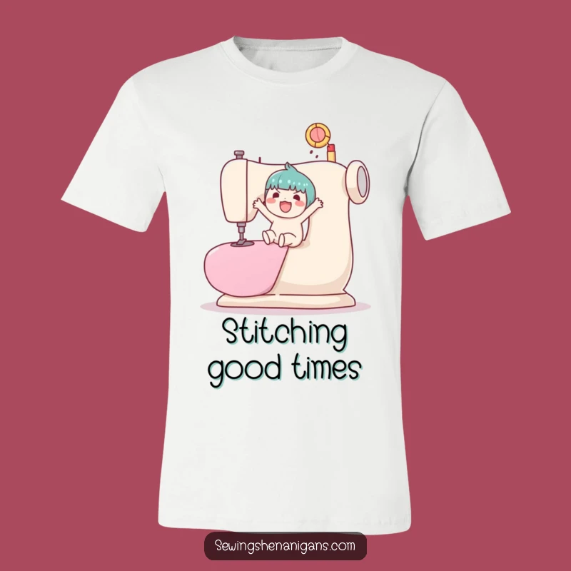 Funny Kawaii Bouncing Ball Sewing Machine T-Shirt - Hilarious Crafter Apparel Gift