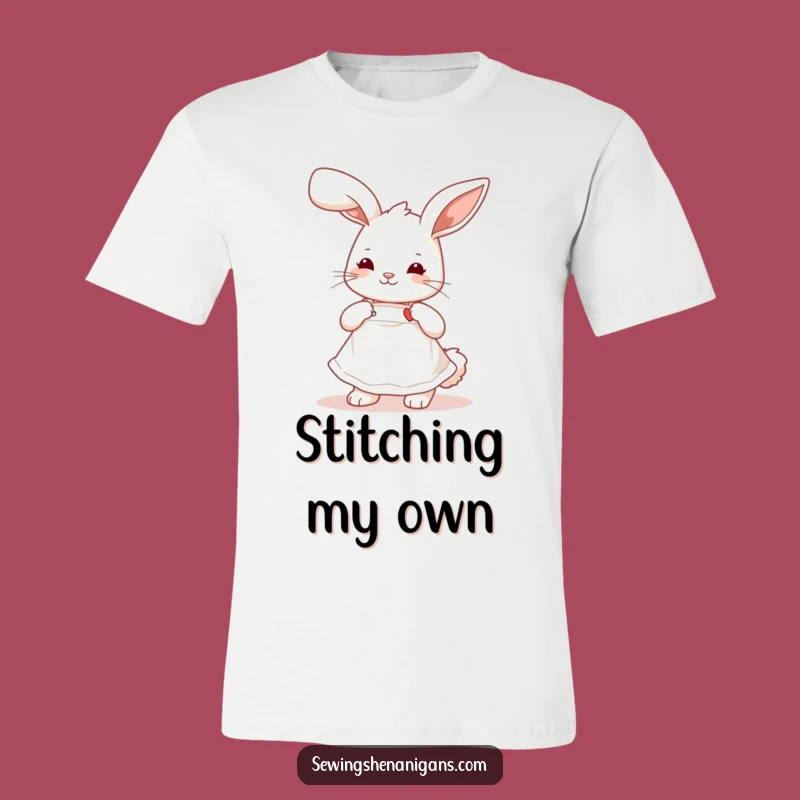 Funny Bunny Sewing T-Shirt: Cute Apron Rabbit, Hilarious Crafting Gift for Him or Her