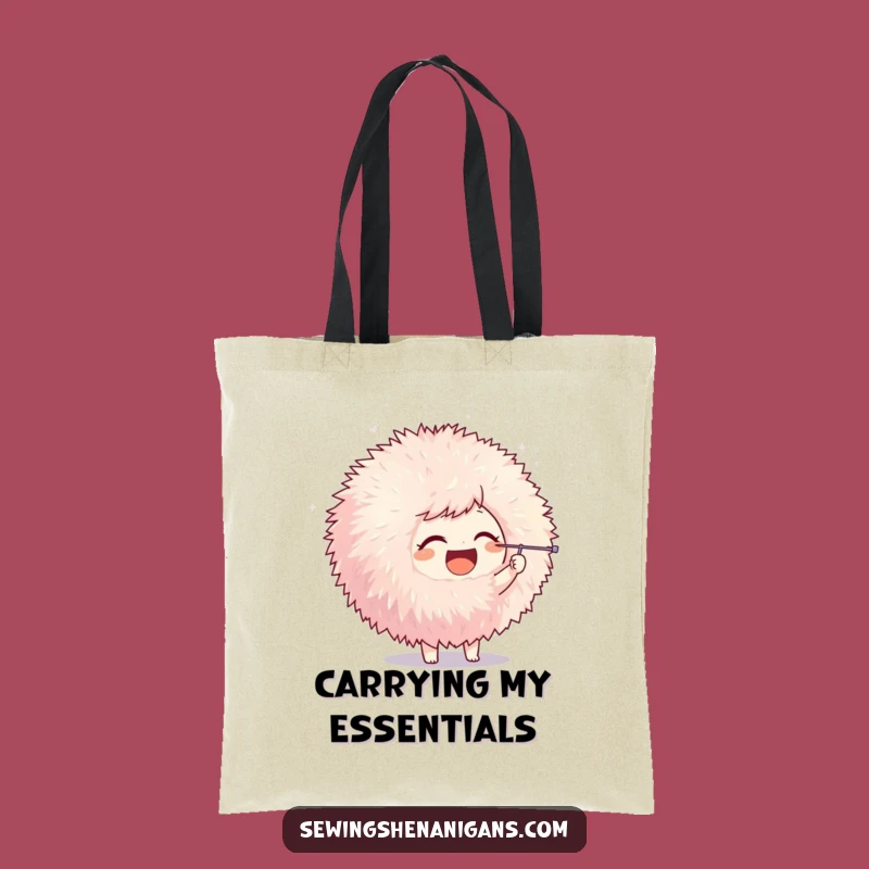 Funny Pom-Pom Poke Character Tote Bag, a Chic and Hilarious Crafting Companion Gift