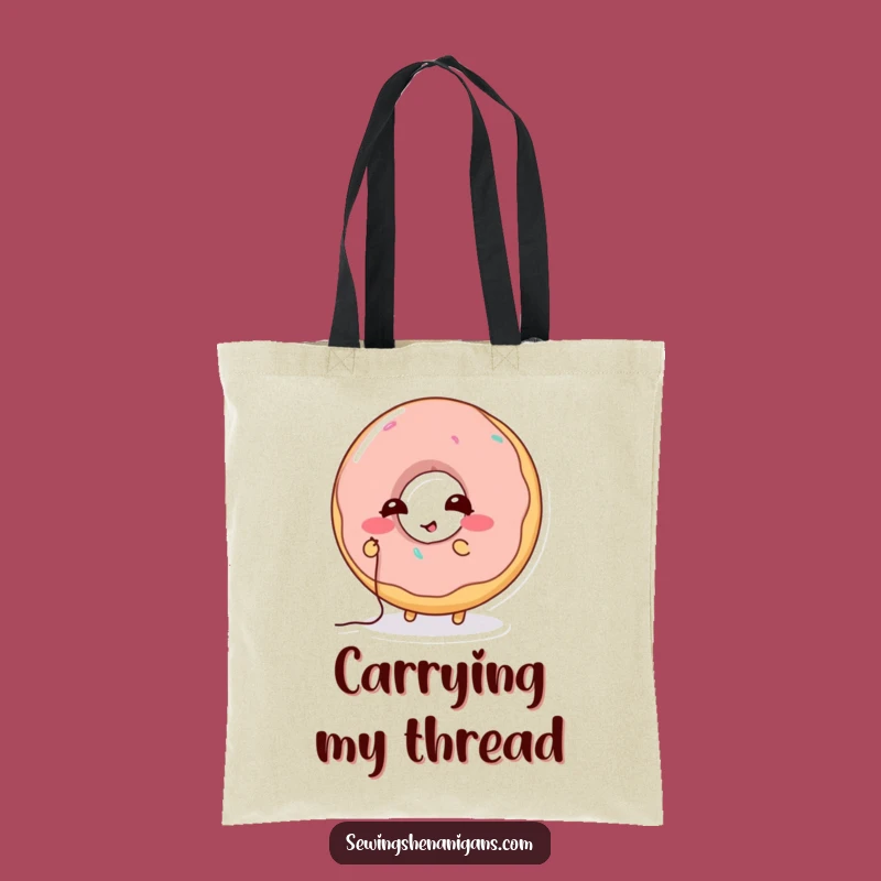 Funny Donut Stitching Tote Bag: Carry Your Imperfections with Style