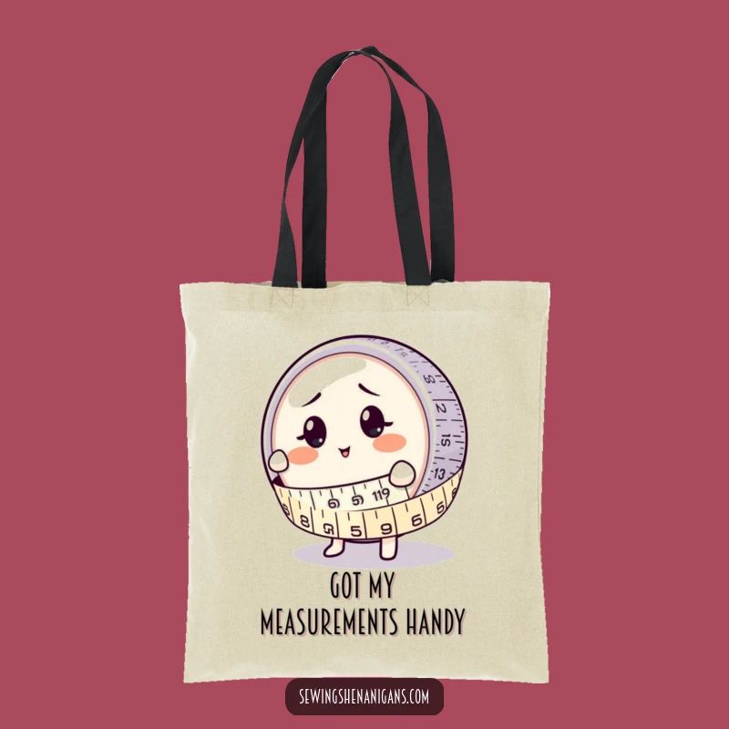 Funny Measuring Tape Hugs Button Tote Bag: Carry Your Laughs, Ideal Funny Gift!