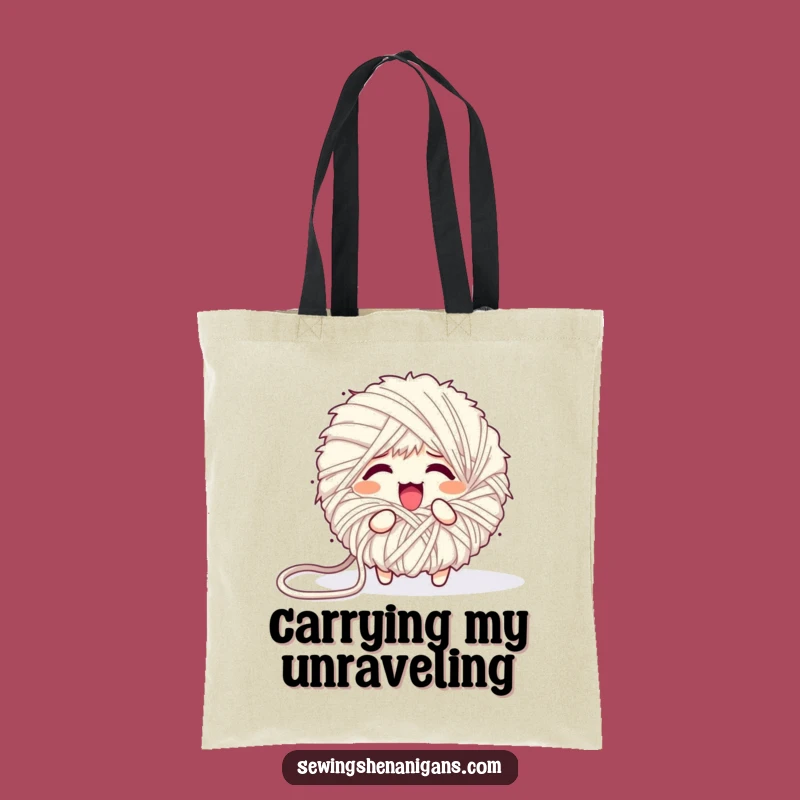 Funny Unraveling Yarn Ball Tote Bag - Carry Your Projects & Smiles