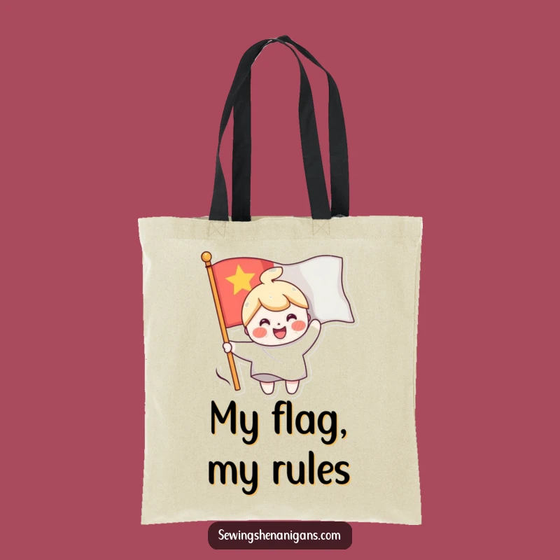 Funny Flag Sewing Character Tote Bag, a Chic and Hilarious Accessory for Happy Goers